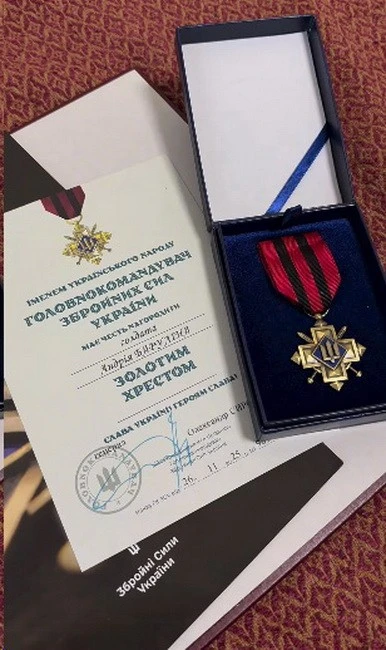 Вінницького добровольця Андрія Баруліна нагородили відзнакою «Золотий Хрест»