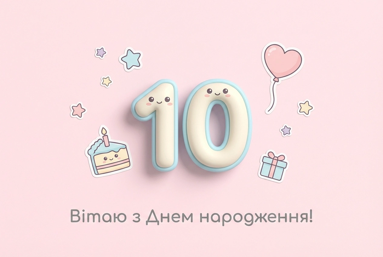 привітання з днем народження 10 років