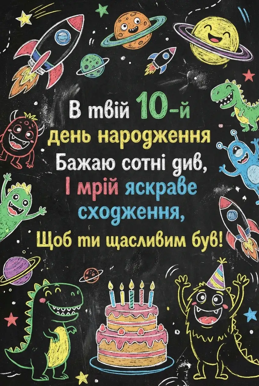 привітання з днем народження 10 років