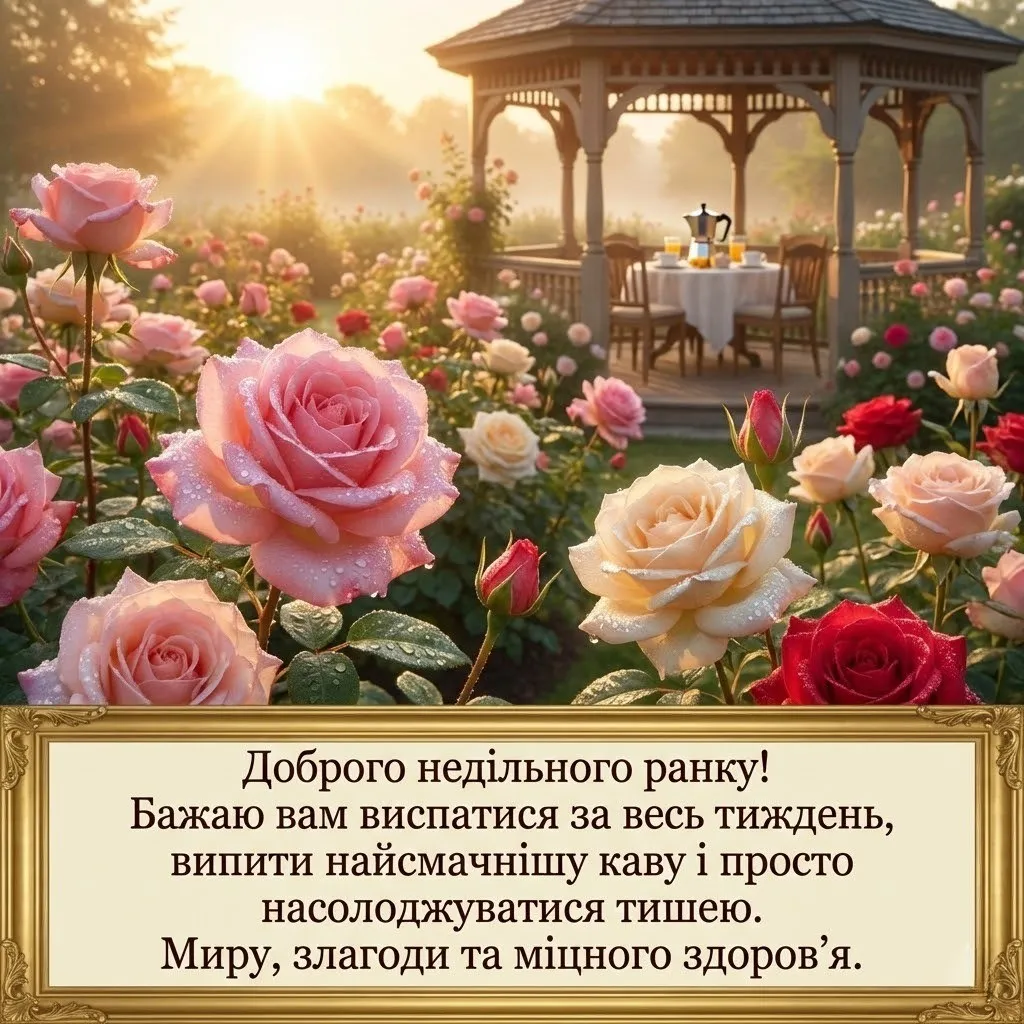 Доброго недільного ранку: красиві картинки та теплі побажання для чудового вихідного