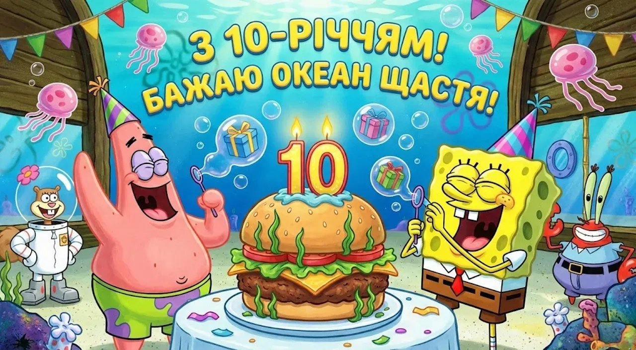 Привітання з днем народження на 10 років