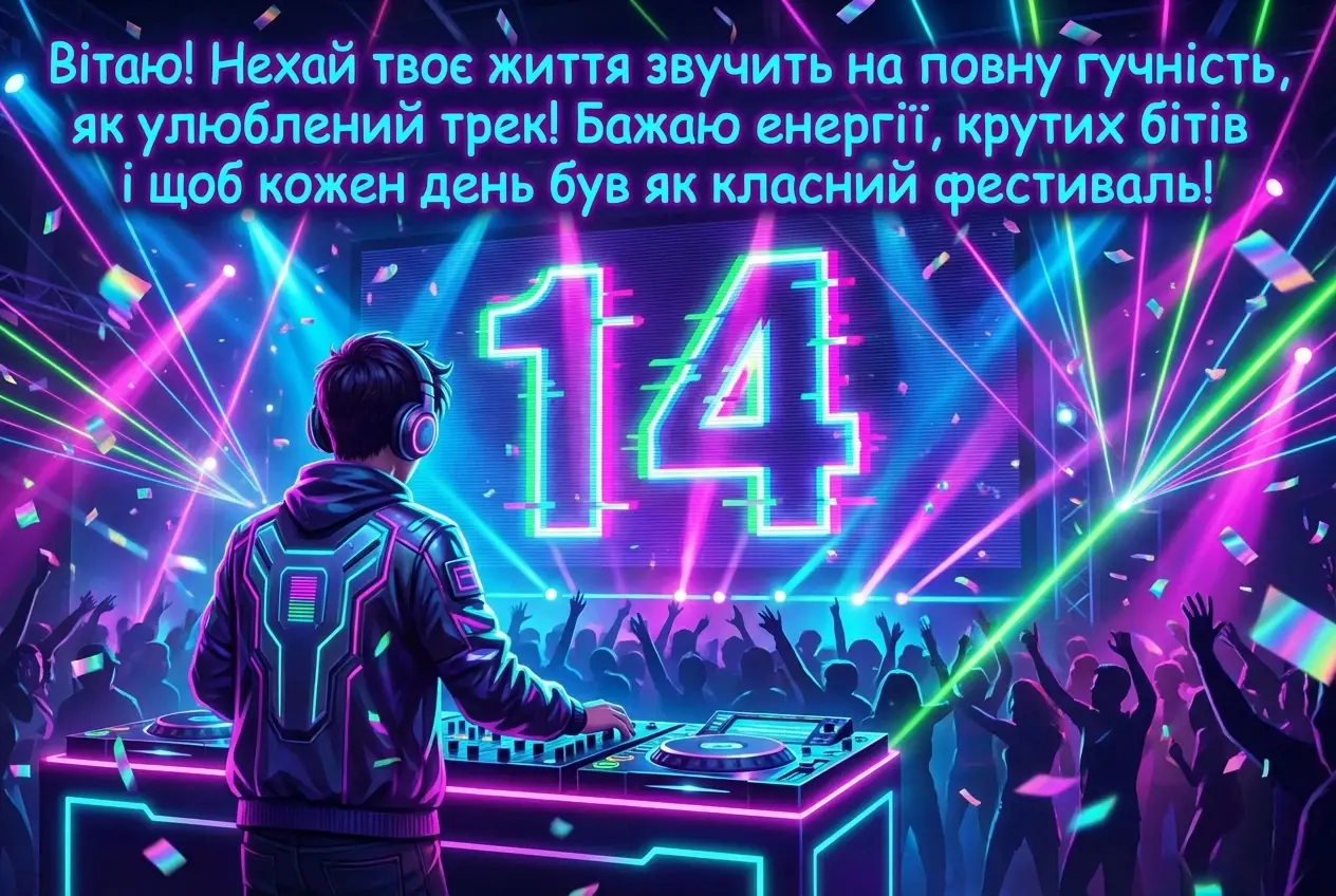 з днем народження 14 років хлопчику