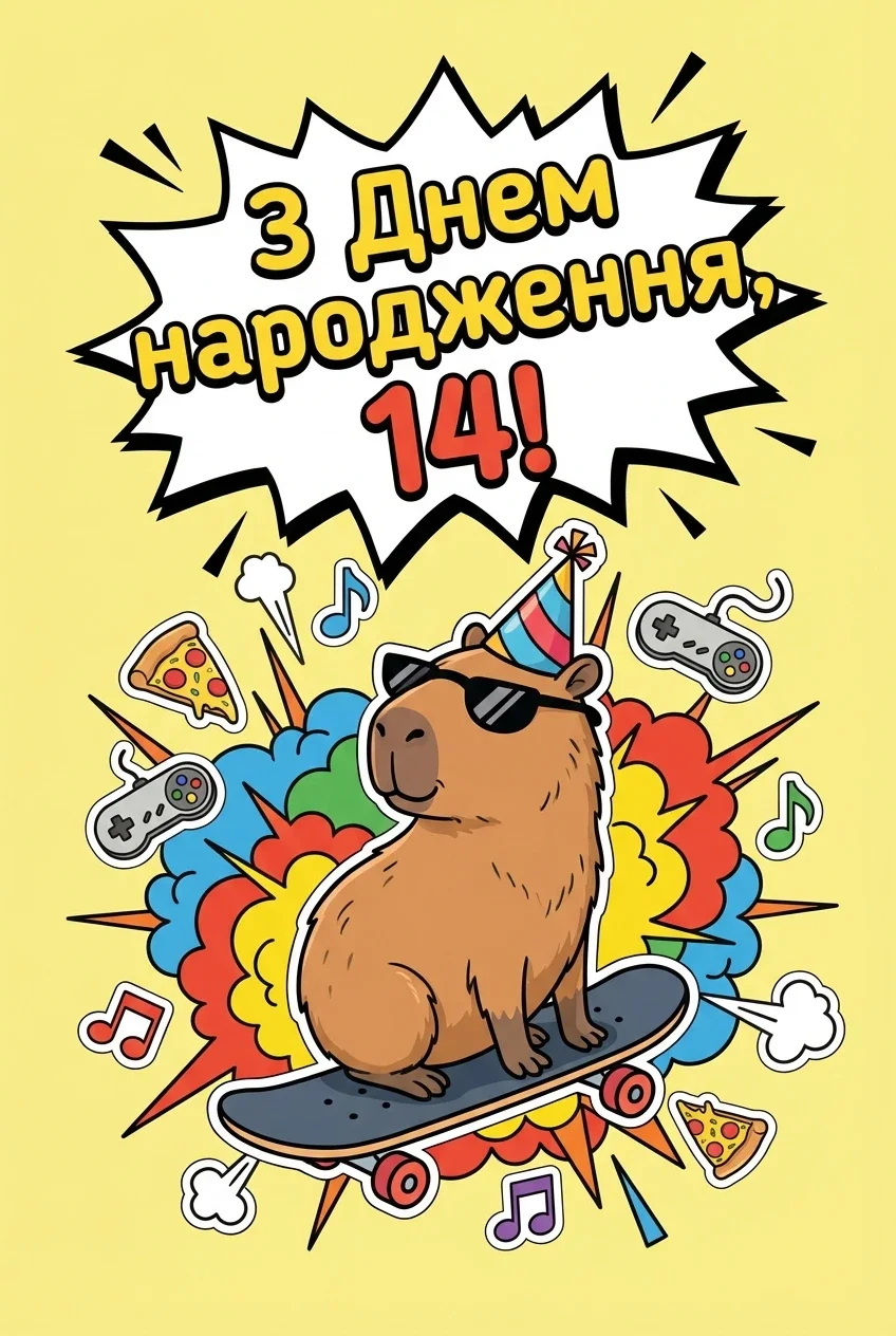 з днем народження 14 років хлопчику