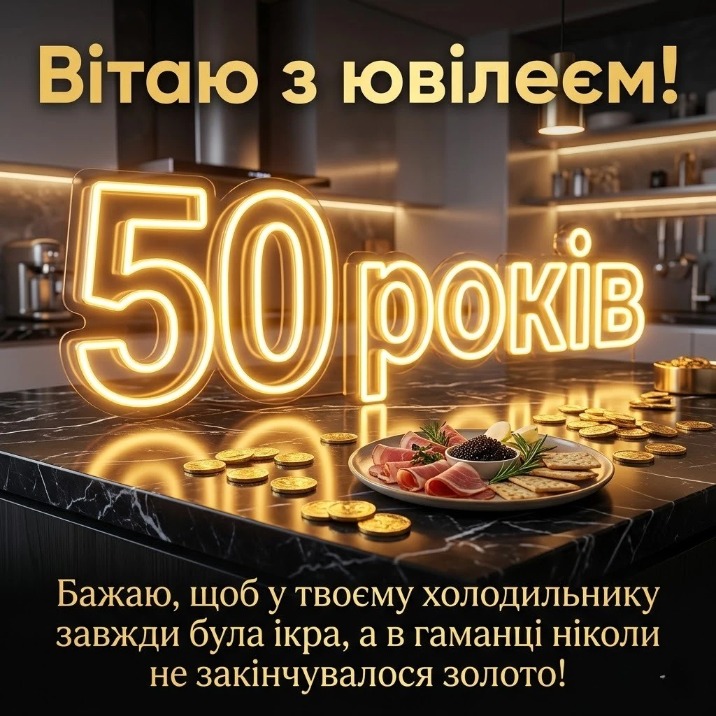 Золотий ювілей з перцем: Найкращі прикольні побажання на 50 років