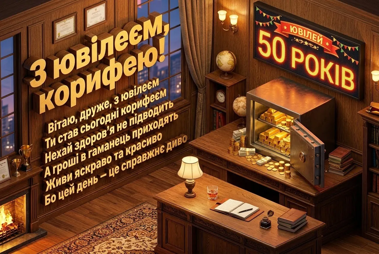 Золотий ювілей з перцем: Найкращі прикольні побажання на 50 років