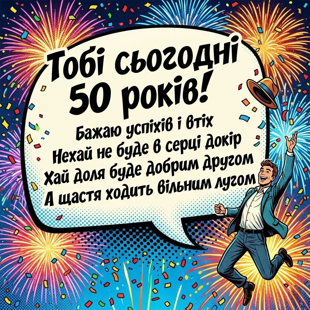 Золотий ювілей з перцем: Найкращі прикольні побажання на 50 років