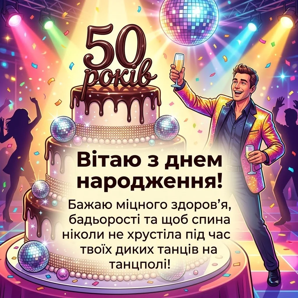 Золотий ювілей з перцем: Найкращі прикольні побажання на 50 років