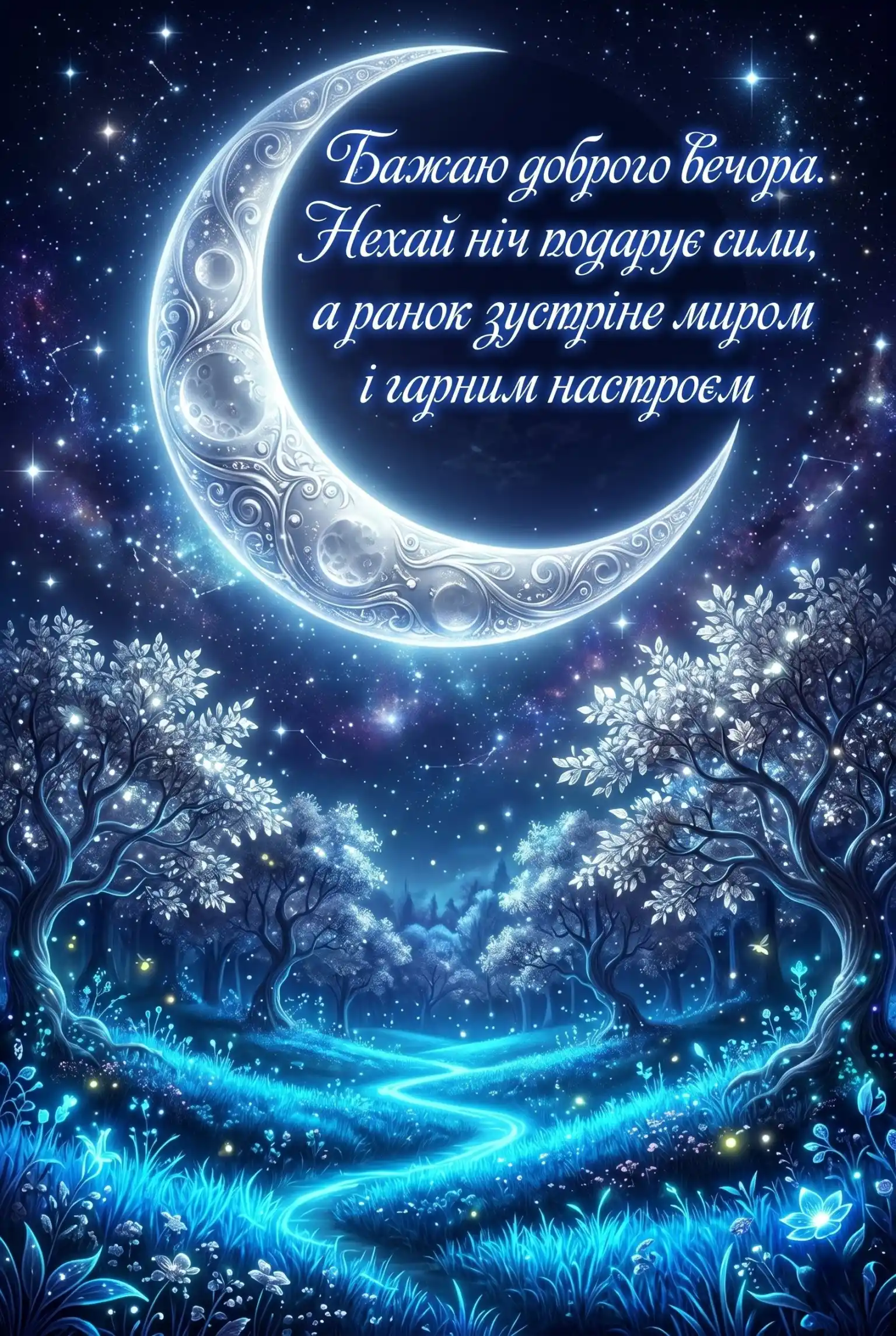 Листівки доброго вечора та тихої ночі для затишного настрою і спокійного відпочинку