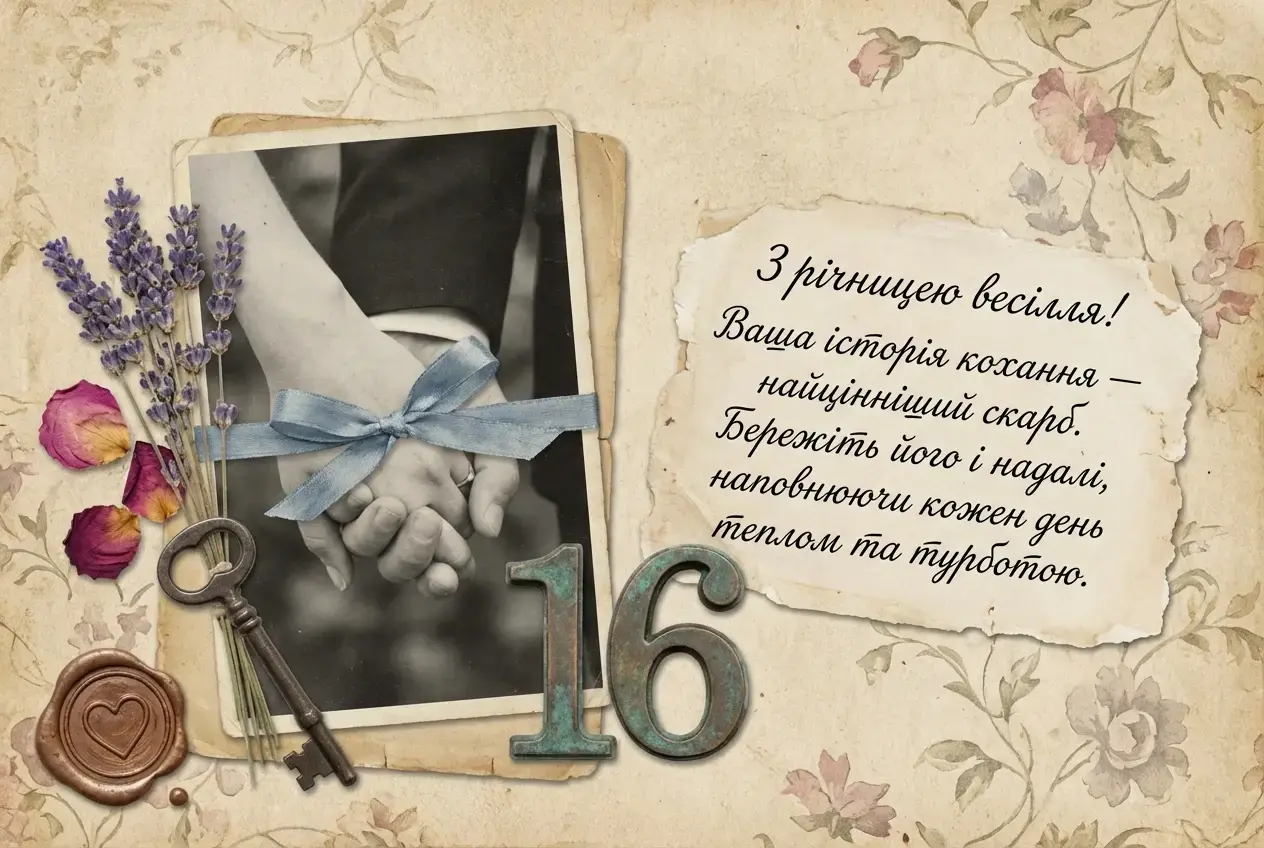 Найкрасивіші привітання з 16-річчям подружнього життя