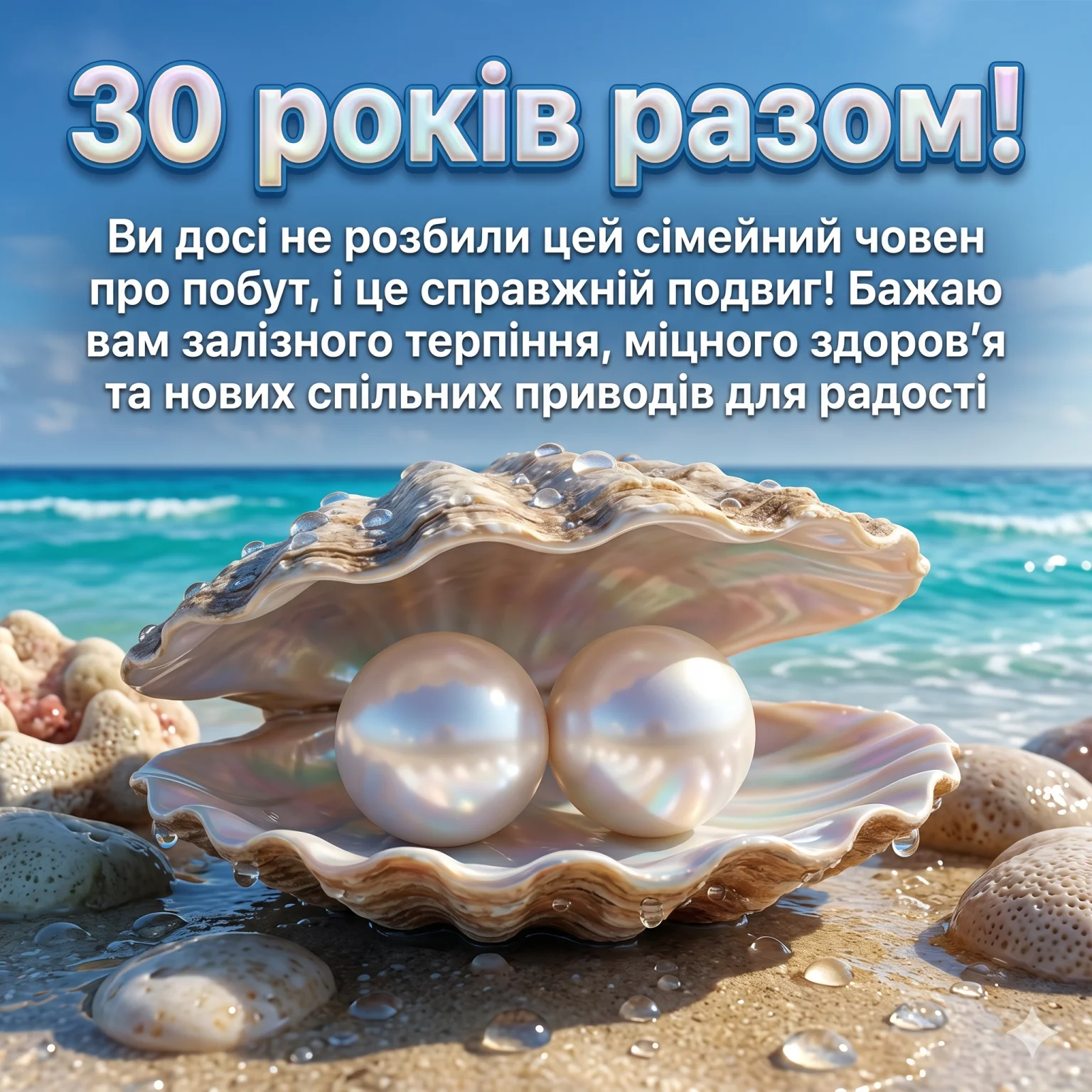 30 років разом: найкращі привітання та картинки з перлиновим весіллям