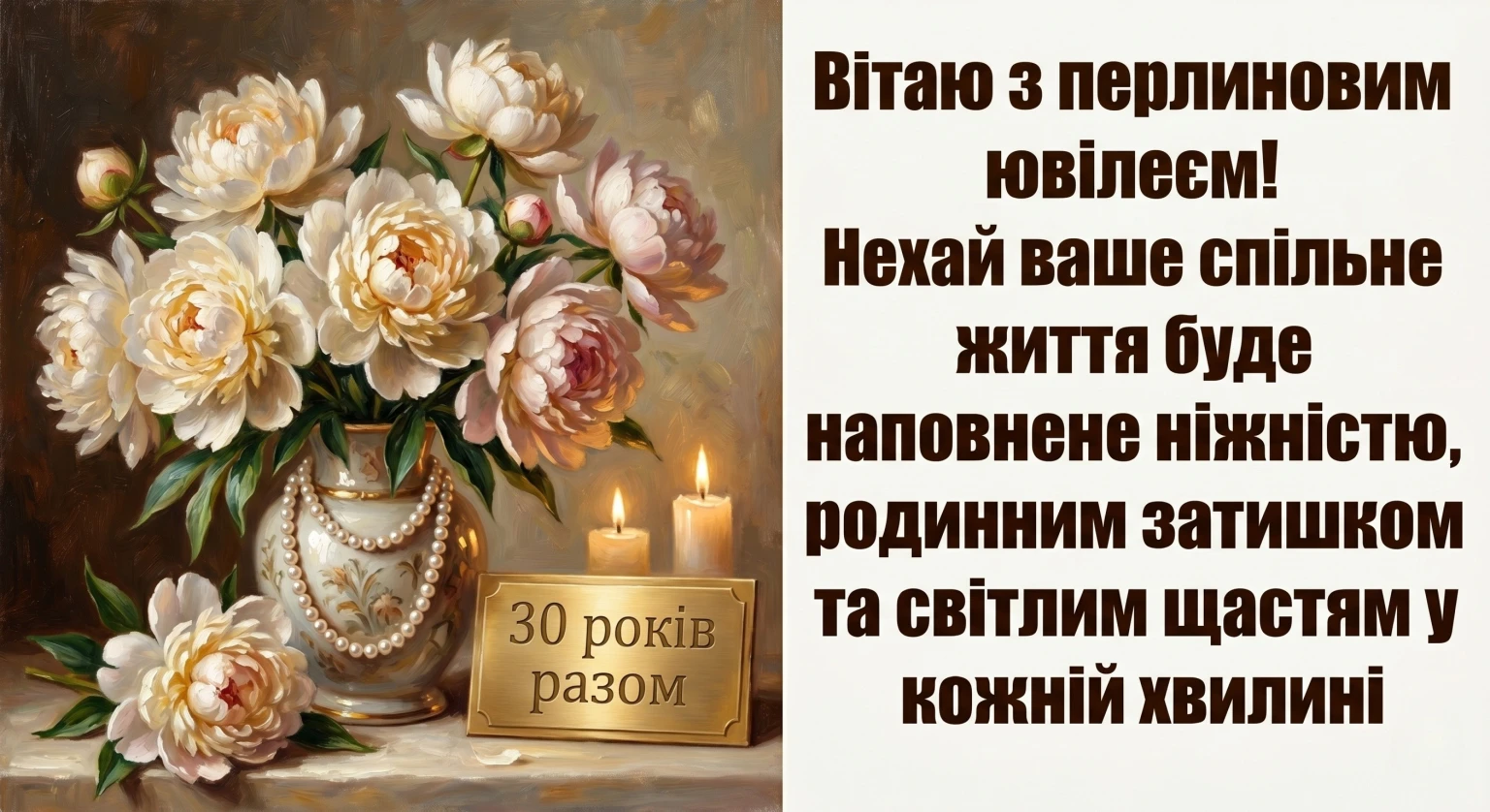 30 років разом: найкращі привітання та картинки з перлиновим весіллям