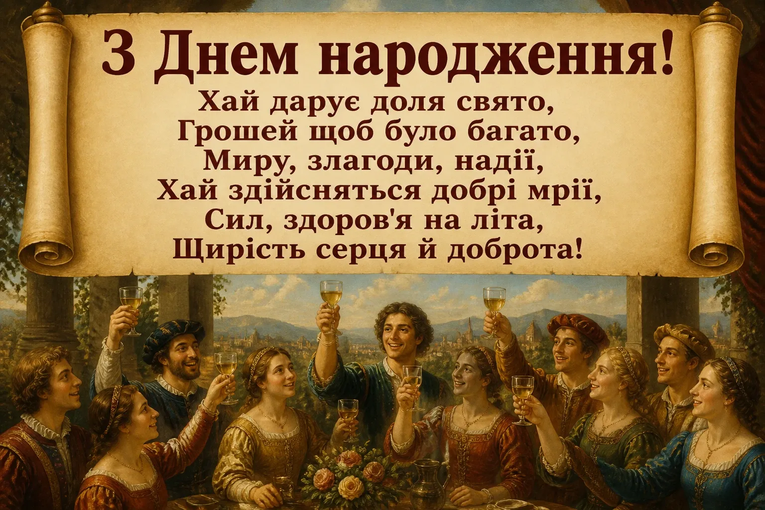 вітальні листівки привітання з днем народження