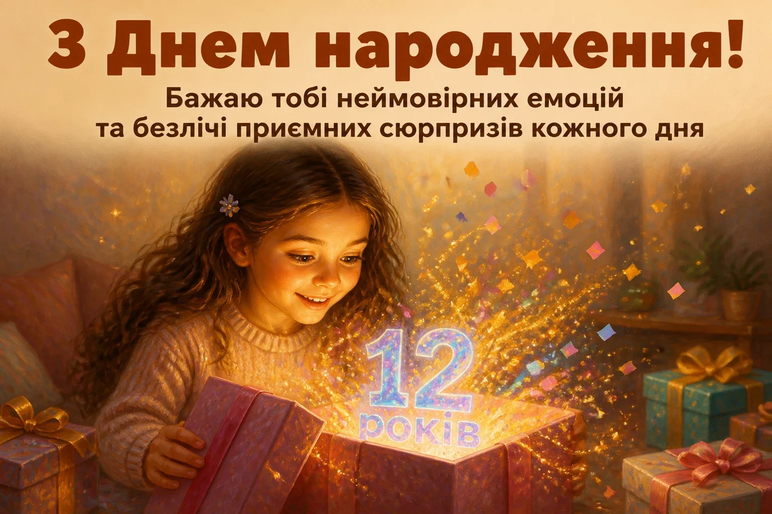 привітання з днем народження дівчинці 12 років своїми словами