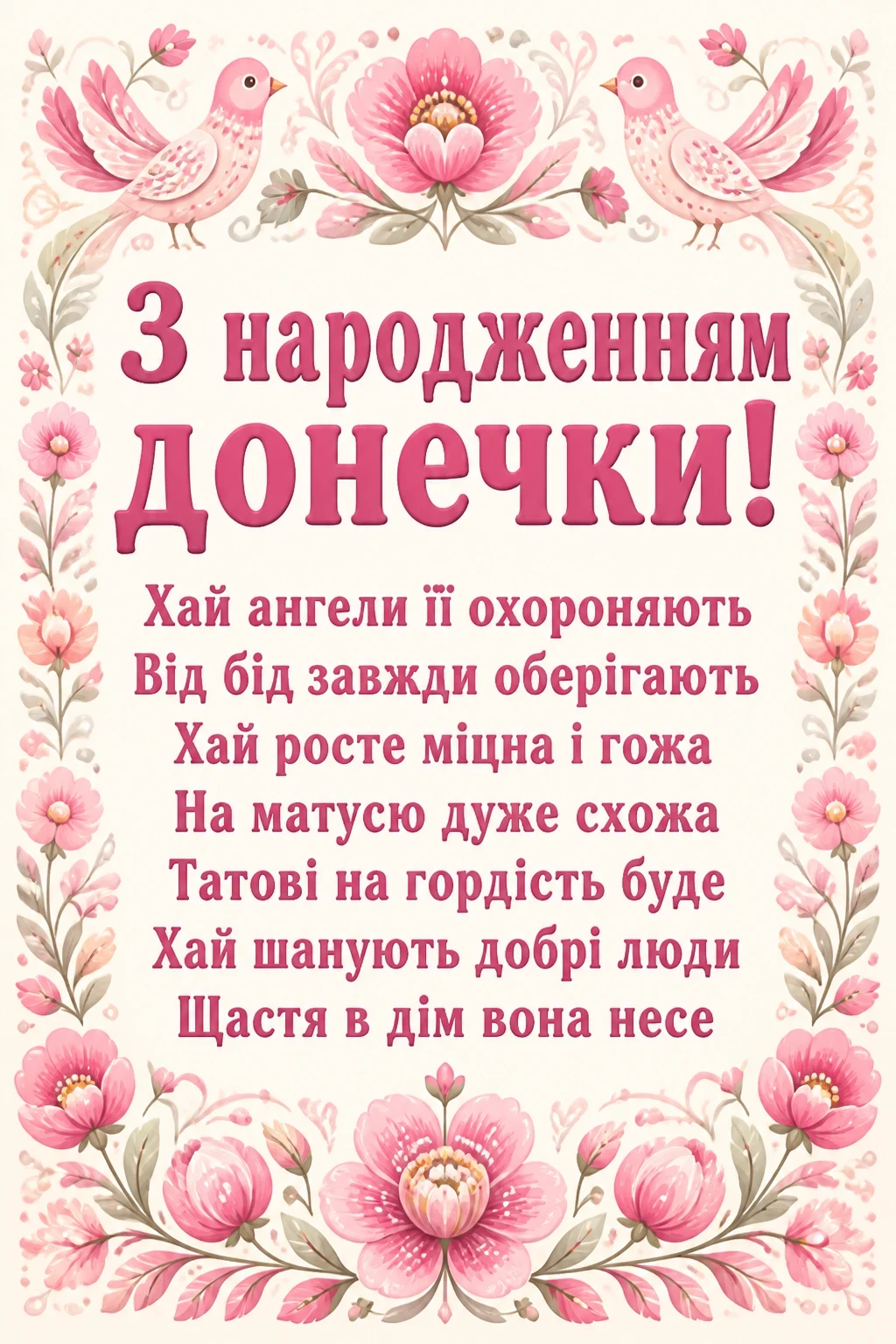 привітання з новонародженою донечкою привітання з новонародженою донечкою