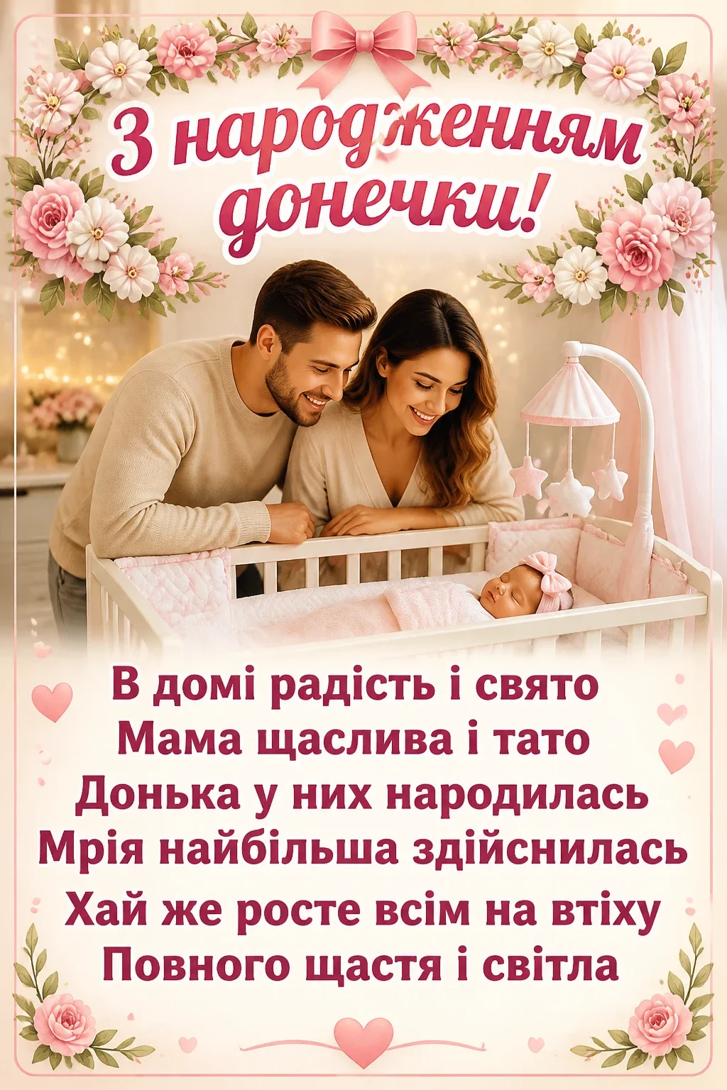привітання з новонародженою донечкою привітання з новонародженою донечкою