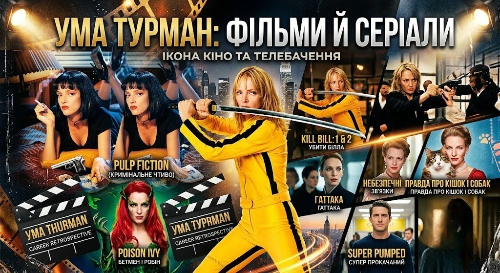 Ума Турман: усі фільми й серіали акторки Ума Турман: усі фільми й серіали акторки