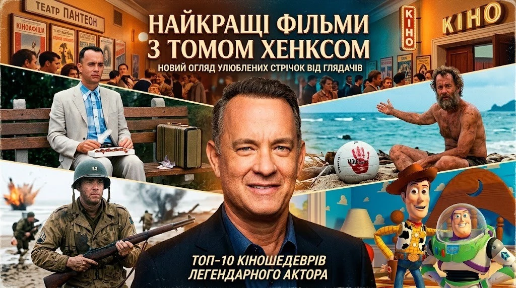 Фільми Тома Хенкса: від комедії до воєнної драми Фільми Тома Хенкса: від комедії до воєнної драми